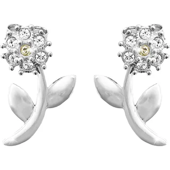 Módní doplněk JSB bijoux s.r.o. Stříbrné náušnice puzety kytka se žlutým středem a s krystaly Swarovski Crystal (Stříbro 925/1000)