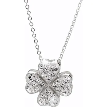 Módní doplněk JSB bijoux s.r.o. Stříbrný náhrdelník čtyřlístek s krystaly Swarovski Crystal (Stříbro 925/1000)