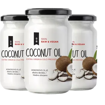 Rostlinný olej Kokosový olej Bio extra panenský 2+1 ZDARMA
