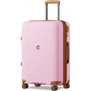Kono 2594 Kufr spinner 76cm Růžová/Hnědá Polypropylen Rozšiřitelný