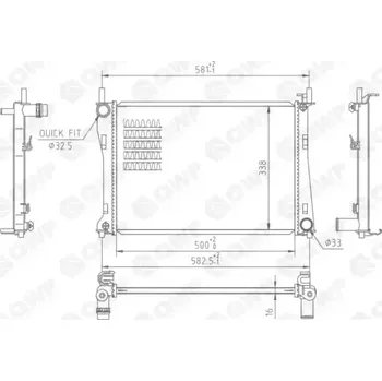 Chladič motoru QWP Chladič vody QWP WRA185