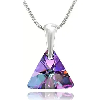Náhrdelník Swarovski Elements Xilion Triangle krystal 12mm - Stříbrný náhrdelník (přívěsek + řetízek) visací fialový trojúhelník 39174.2 Vitrail Light (růžová, fialová, tyrkysová, duhová)