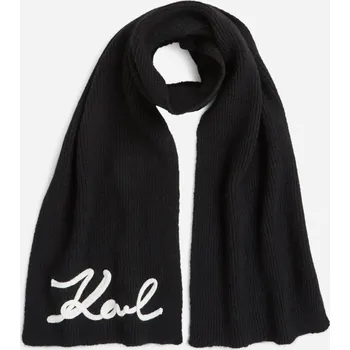 Šála ŠÁLA KARL LAGERFELD K/SIGNATURE CROCHET SCARF BLACK
