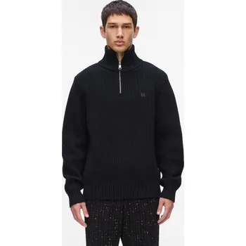 Pánský svetr SVETR KARL LAGERFELD KL HALF ZIP WOOL TURTLENECK BLACK