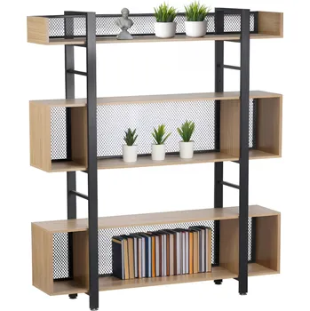 Komoda 3-policový regál, dub/černá, KILIS NEW TYP 4