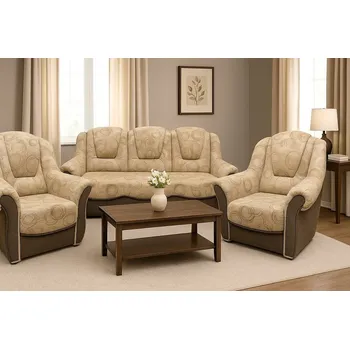 Sedací souprava Falco Rozkládací sedací souprava BÁRA 3F+1+1 s úložným prostorem, Arlo17 - koo tmavý Látka: Arlo 17