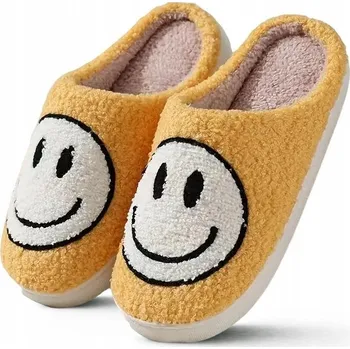 Dámské pantofle Dámské domácí Pantofle Smile With a Smile Žluté Bamboše s emotikony 38/39