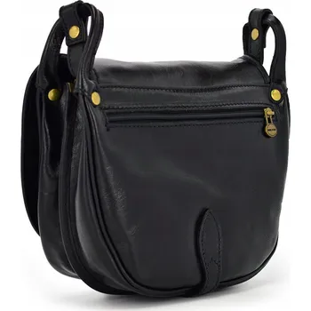 Kabelka Vera Pelle kabelka kožená kabelka přes rameno z pravé kůže černá