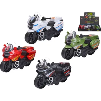 autíčko Mikro trading Motorka záchranné složky - 13 cm - na setrvačník