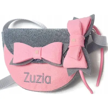 Kabelka Dětská kabelka Tomasz Siekański – odstíny šedé a stříbrné, růžová