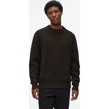 Pánský svetr SVETR KARL LAGERFELD KL WOOL SWEATER BLACK COFFEE MELANGE