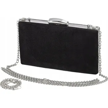 Kabelka SPOLEČENSKÁ VEČERNÍ KABELKA dámská psaníčko NA ŘETÍZKU SEMIŠOVÁ ČERNÁ