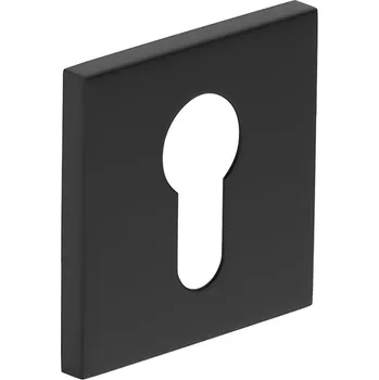 Dveřní kování Spodní rozeta FIT Metal-Bud Čtvercová rozeta, Štítek pro vložku, černá matná