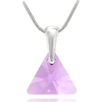 Náhrdelník Swarovski Elements Xilion Triangle krystal 12mm - Stříbrný náhrdelník (přívěsek + řetízek) visací fialový trojúhelník 39174.2 Violet (fialová velmi světlá, lila)