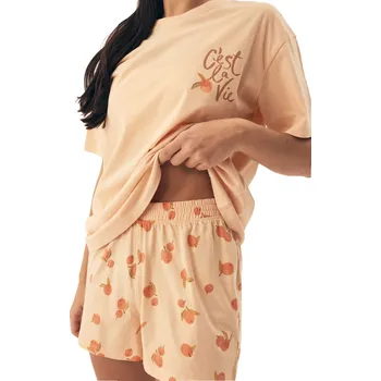 Dámské pyžamo Henderson dámské pyžamo bavlna oranžové barvy, velikost M