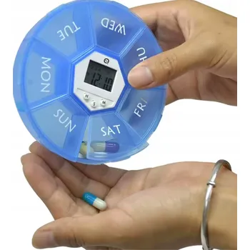 Úložný box KRABIČKA PŘIPOMÍNAJÍCÍ ORGANIZÉR NA LÉKY, 7 DNÍ PŘIHRÁDEK