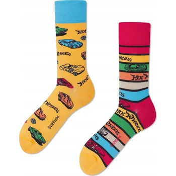 Pánské oblečení MANY MORNINGS Veselé barevné ponožky Hot Wheels, auta velikost 43-46