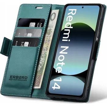 Pouzdro na mobilní telefon Flipové pouzdro Erbord pro Xiaomi Redmi Note 14 5G zelené