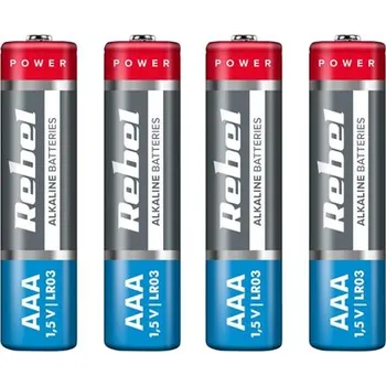 Článková baterie Baterie AAA (R03) alkalická REBEL Alkaline 4ks / shrink BAT0060