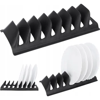 Obraz Organizér na poklice a talíře, černý stojan 30x13 cm do skříňky nebo zásuvky
