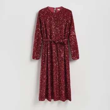 Dámské šaty Reserved - Flitrové šaty - červená - 372HZ-33X - 372HZ-33X-M