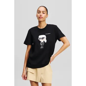 Dámské tričko TRIČKO KARL LAGERFELD IKON AQUARELLE K T-SHIRT BLACK