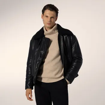 Pánský svetr Reserved - Rolák z vlny - béžová - 455GQ-08M - 455GQ-08M-M