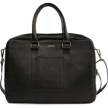 Pánská aktovka Taška na notebook 15,6 pánská přes rameno Kožená aktovka do práce SOLIER