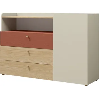 Komoda Falco Komoda Yuva R8 béžová/dub/korál