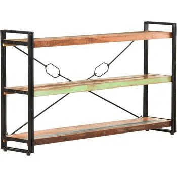 Knihovna zahrada-XL Knihovna se 3 policemi 140x30x80 cm masivní recyklované dřevo 320633