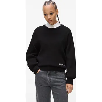 Dámský svetr SVETR KARL LAGERFELD JEANS KLJ REG BALLOON SLEEVE SWEATER BLACK