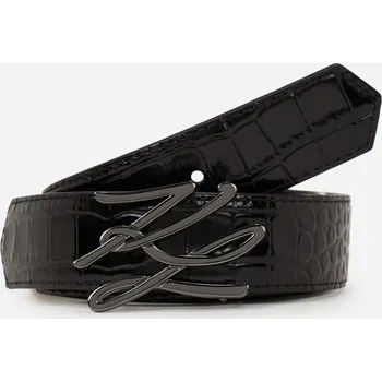 Opasek OPASEK KARL LAGERFELD K/AUTOGRAPH CROCO H2.5 BELT BLACK