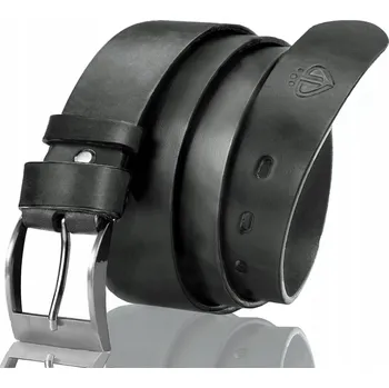 Opasek Kožený opasek pánský černý široký opasek ke kalhotám elegantní spona ZAGATTO