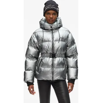 BUNDA KARL LAGERFELD METALLIC PUFFER JACKET SILVER METAL