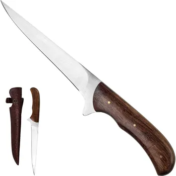 PAK Pevný nůž "TRAIL POINT" s koženým pouzdrem