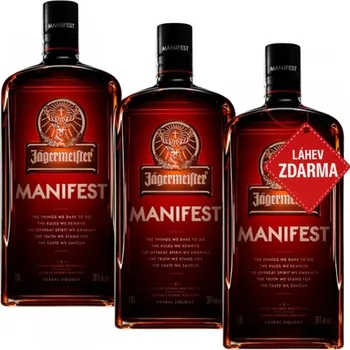 Likér Akce 2+1: 2x Jägermeister Manifest 1L + Jägermeister ZDARMA