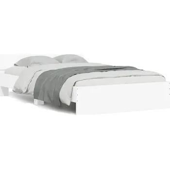 Postel vidaXL Rám postele s čelem a LED osvětlením bílý 140 x 190 cm