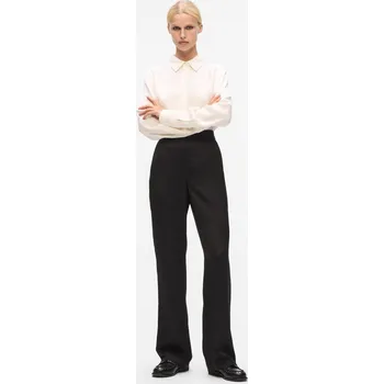 KALHOTY KARL LAGERFELD LOGO JACQUARD CIGARETTE PANTS BLACK
