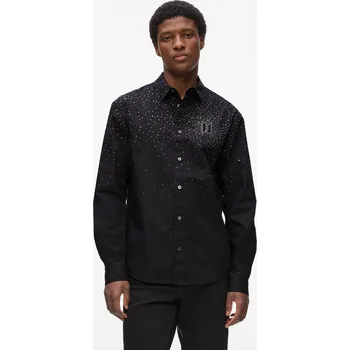 Pánská košile KOŠILE KARL LAGERFELD KL CRYSTAL RAIN SHIRT BLACK