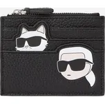 POUZDRO NA PLATEBNÍ KARTY KARL LAGERFELD IKON PEBBLE KC ZIP CARD HOLDER BLACK