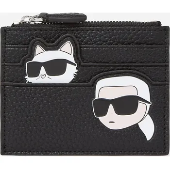 Peněženka POUZDRO NA PLATEBNÍ KARTY KARL LAGERFELD IKON PEBBLE KC ZIP CARD HOLDER BLACK