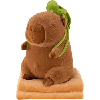 plyšák Kapybara deka Plyšový Mazlíček Přítulníček deka Sada 3v1 Plyšová Hračka kapybara s dekou