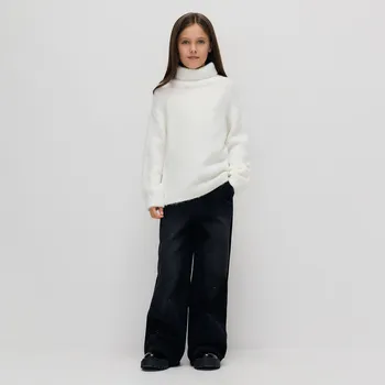 Dívčí džíny Reserved - Džíny super wide leg s aplikací - černý - 823FF-99J - 823FF-99J-146