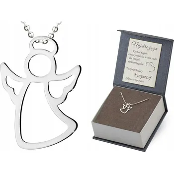 Přívěsek STŘÍBRNÁ SOUPRAVA ryzost 925 Řetízek 40 cm a Přívěsek Andílek + GRAVÍROVÁNÍ