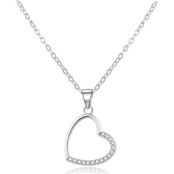Náhrdelník Beneto Něžný stříbrný náhrdelník se srdíčkem AGS977/47