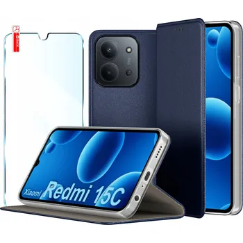 Pouzdro na mobilní telefon Pouzdro s klopou KrainaGSM pro Xiaomi, Redmi 15C 5G modré