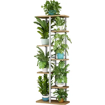 Stojan na květiny Stojan na květiny, bílá/dub sonoma, LEDOR TYP 3