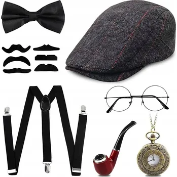 Karnevalový kostým Pánské doplňky retro gangster kostým Peaky Blinders Gatsby x7