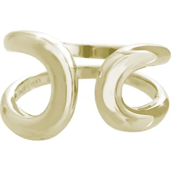 Prsten JSB bijoux s.r.o. Pozlacený stříbrný prsten dva oblouky proti sobě bez krystalů (Stříbro 925/1000)