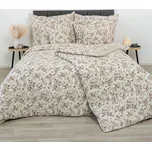 Kvalitex Krepové povlečení Kvítí béžové Velikost: jednolůžko 140x200 + 70x90 cm